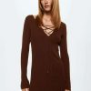 Clothing * | Mango Matilda Shift Dress Marron