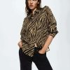 Clothing * | Mango Patagon Button-Down Blouse Bruin