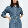 Clothing * | Mango Olivia Denim Dress Ciemnoniebieski