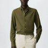 Clothing * | Mango Altea Formal Shirt Kaki