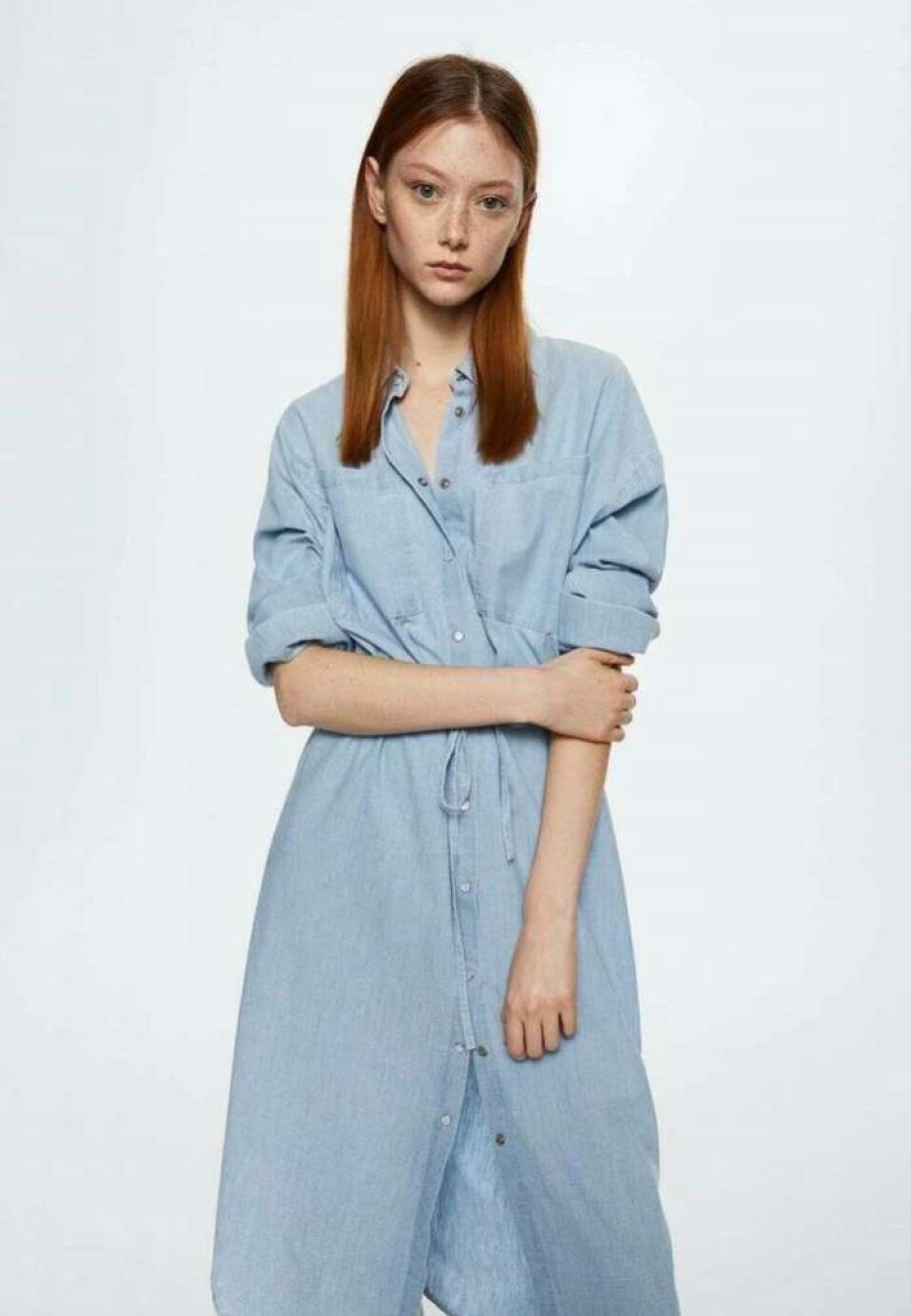 Clothing * | Mango Sayana Denim Dress Bleu Clair