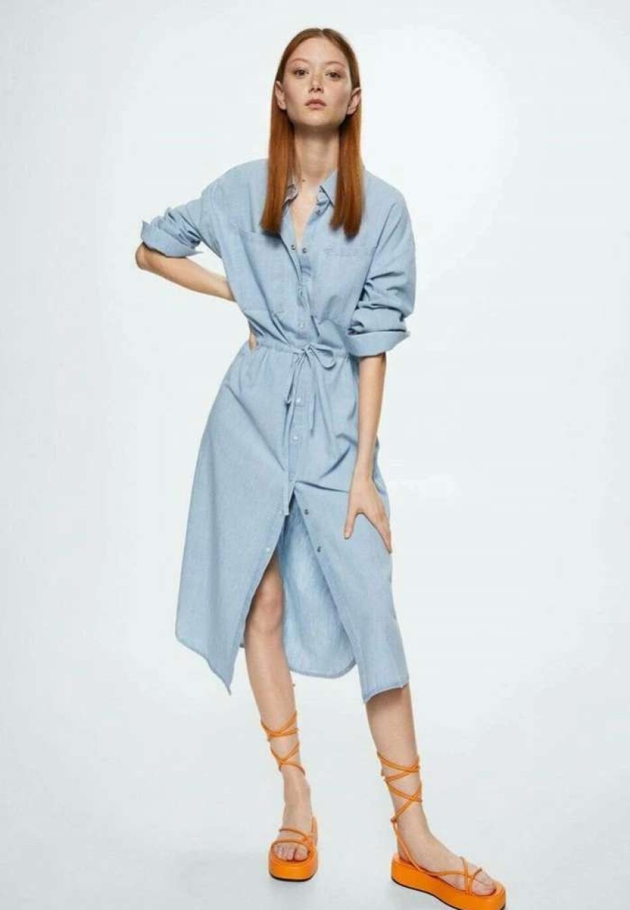 Clothing * | Mango Sayana Denim Dress Bleu Clair