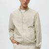 Clothing * | Mango Mario Bomber Jacket Beige