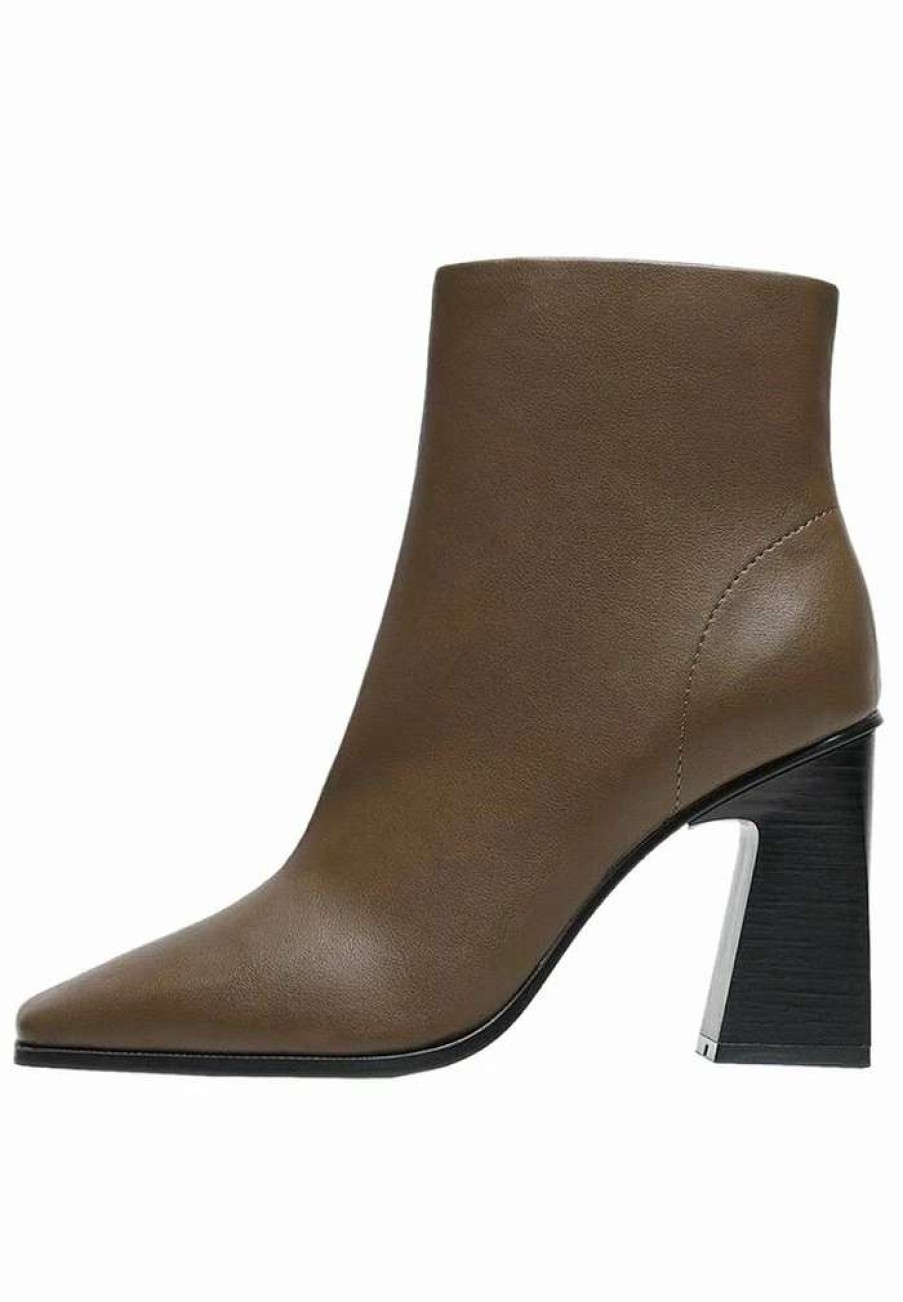 Shoe * | Mango Yves High Heeled Ankle Boots Khaki