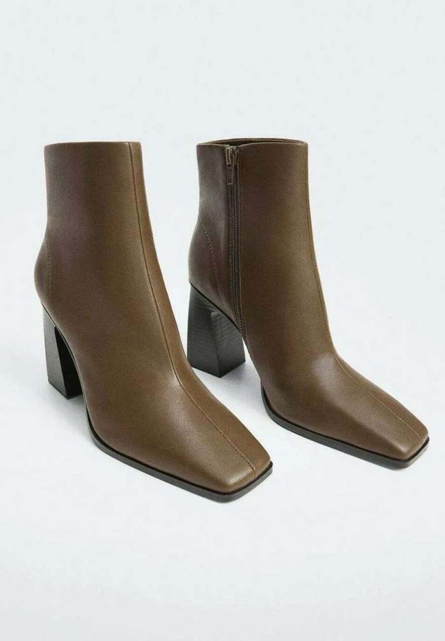 Shoe * | Mango Yves High Heeled Ankle Boots Khaki