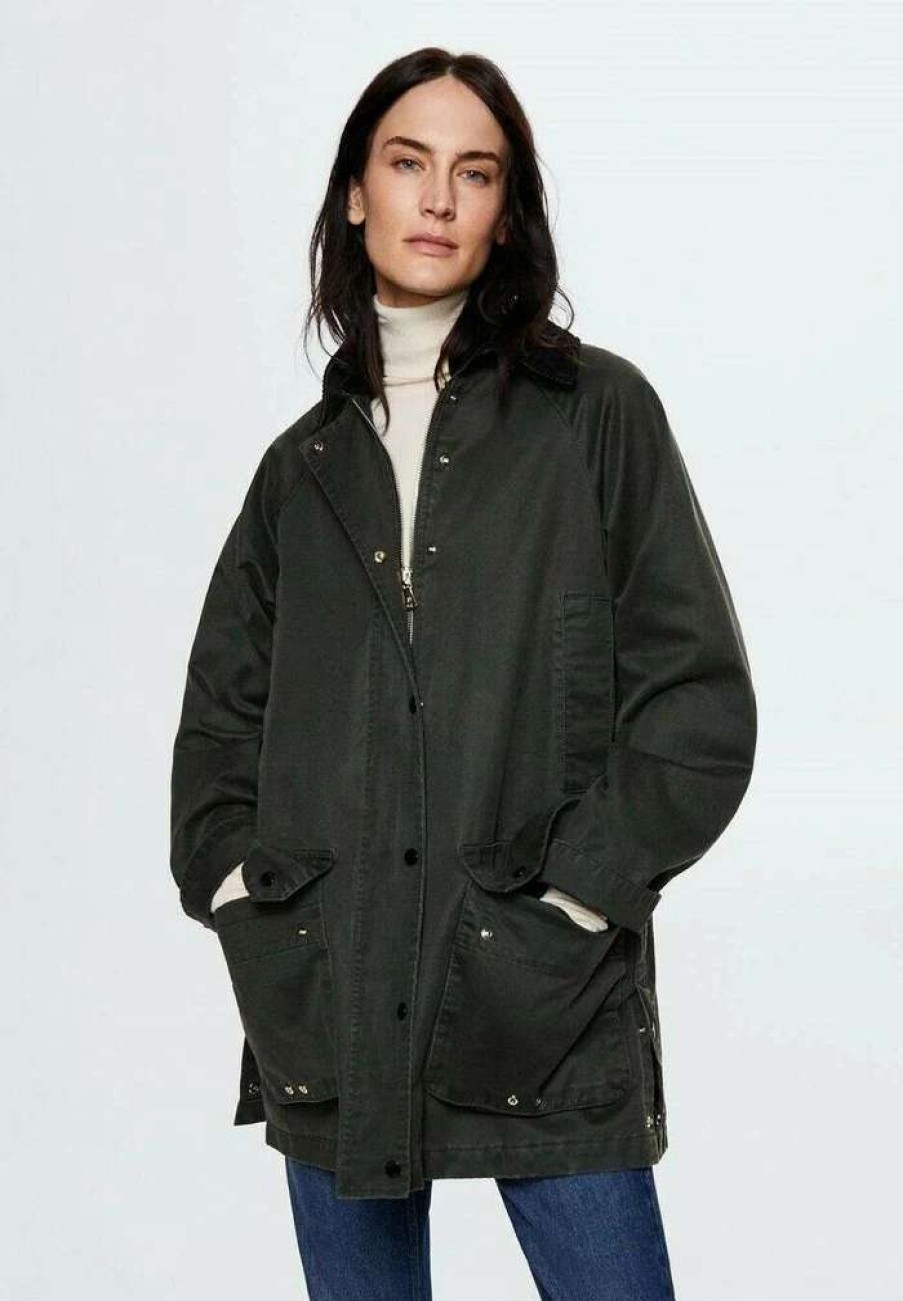 Clothing * | Mango Niagara Short Coat Khaki