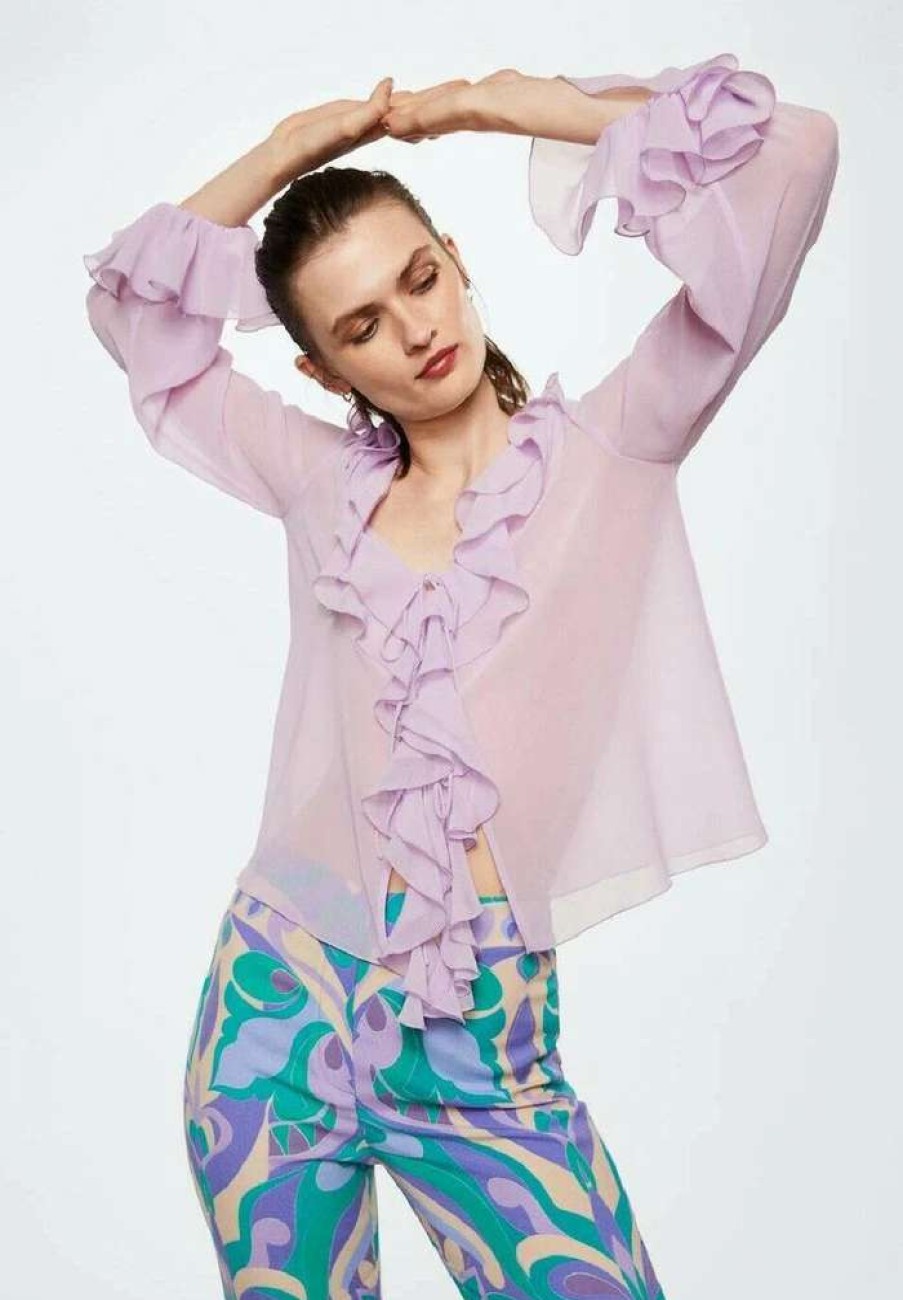 Clothing * | Mango Nany Blouse Violet Clair Pastel