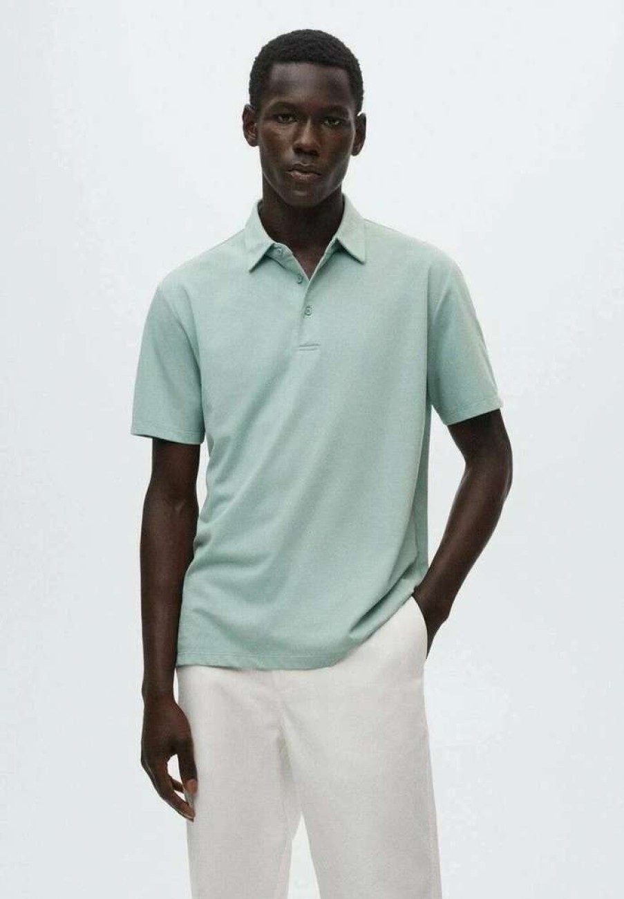 Clothing * | Mango Ezequi Polo Shirt Aqua Green