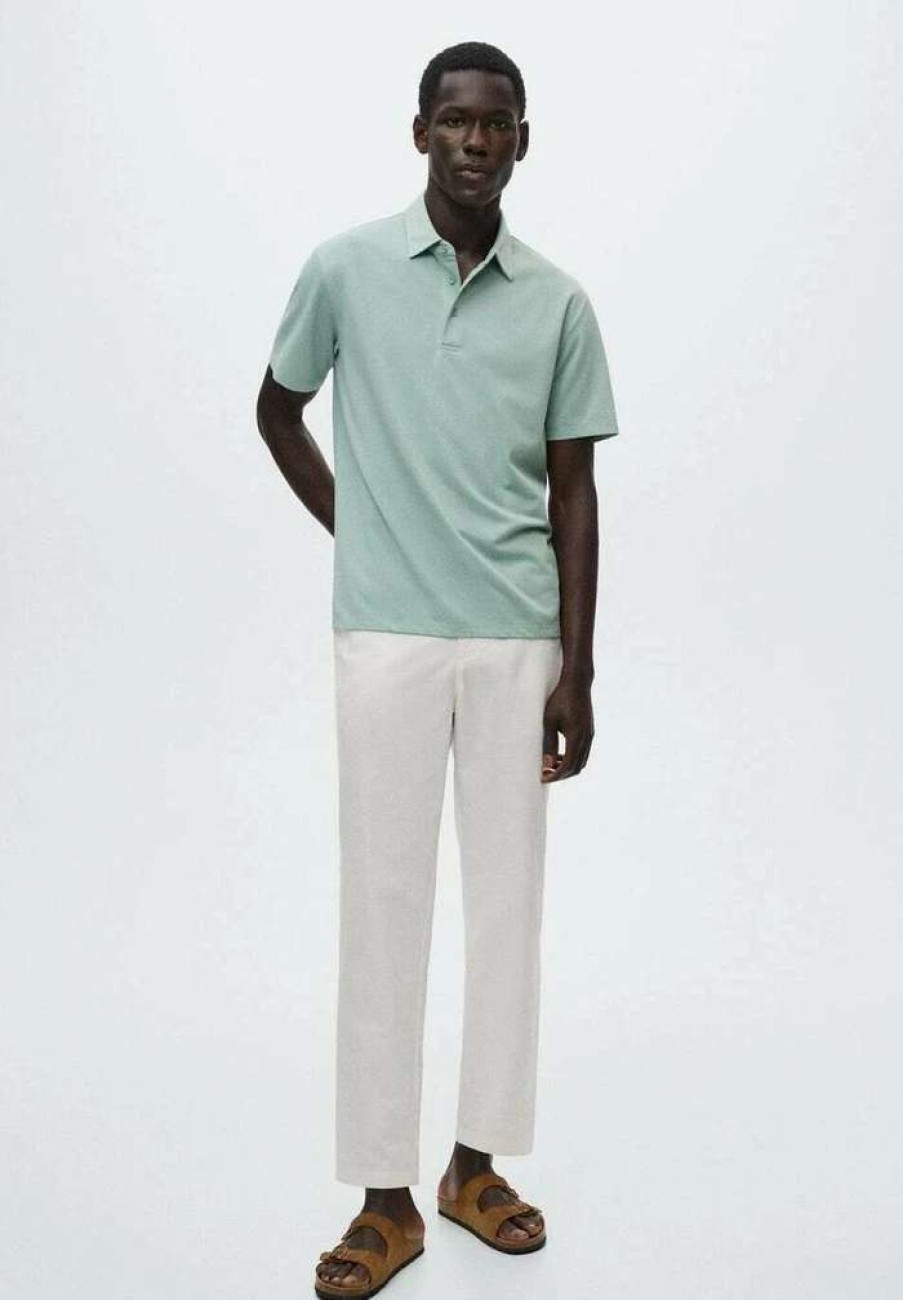 Clothing * | Mango Ezequi Polo Shirt Aqua Green