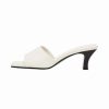 Shoe * | Mango Cozy Heeled Mules Blanc