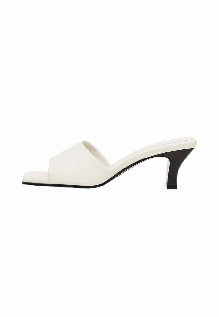 Shoe * | Mango Cozy Heeled Mules Blanc