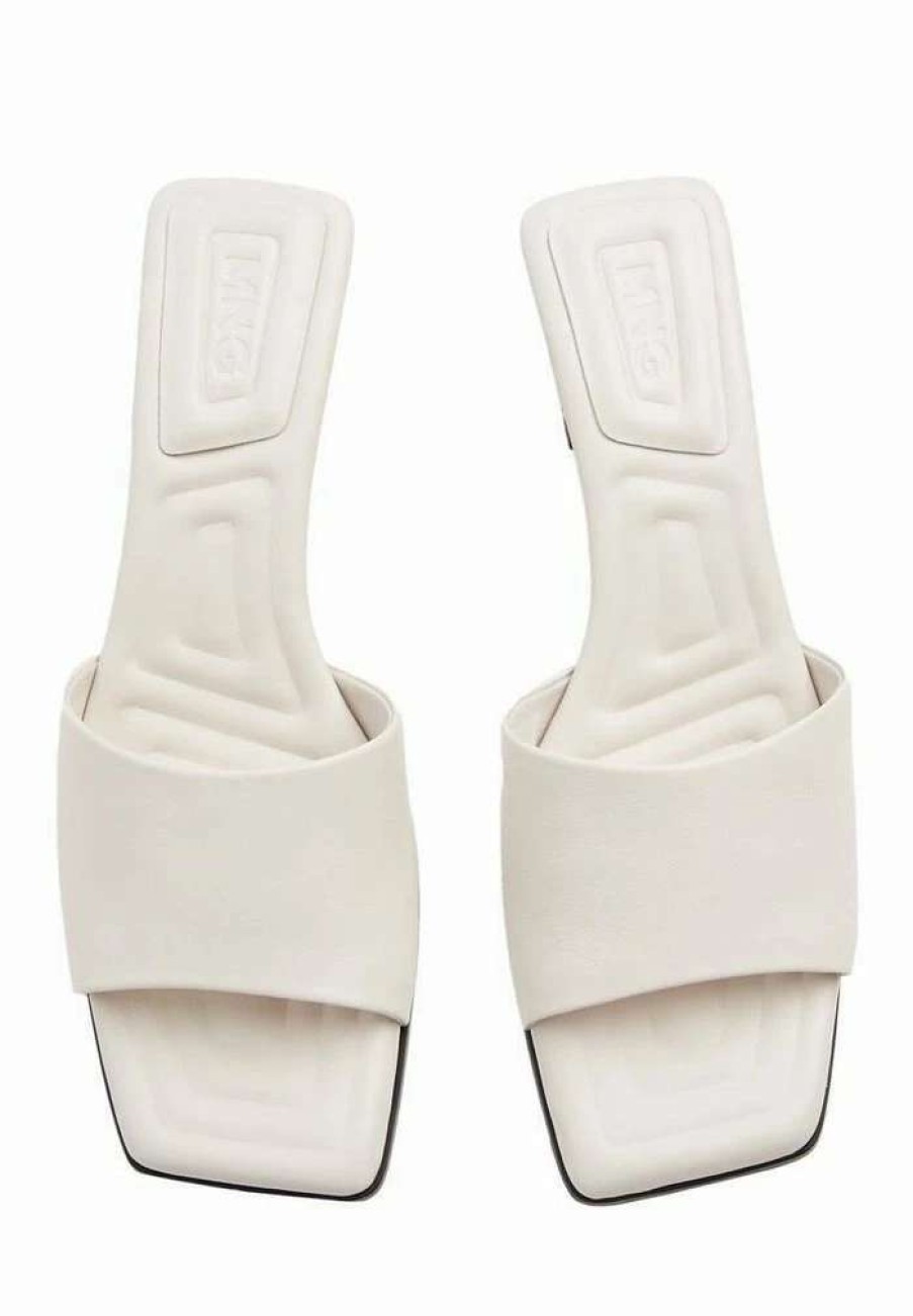 Shoe * | Mango Cozy Heeled Mules Blanc