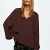 Clothing * | Mango Sonia Blouse Kastanje