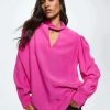 Clothing * | Mango Carolin A Blouse Fuchsia