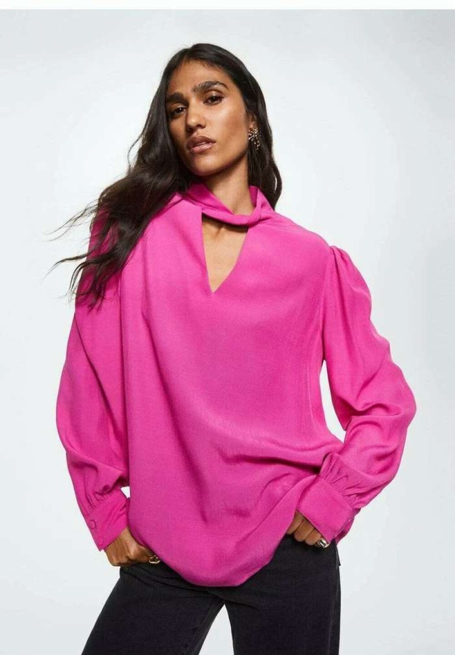 Clothing * | Mango Carolin A Blouse Fuchsia