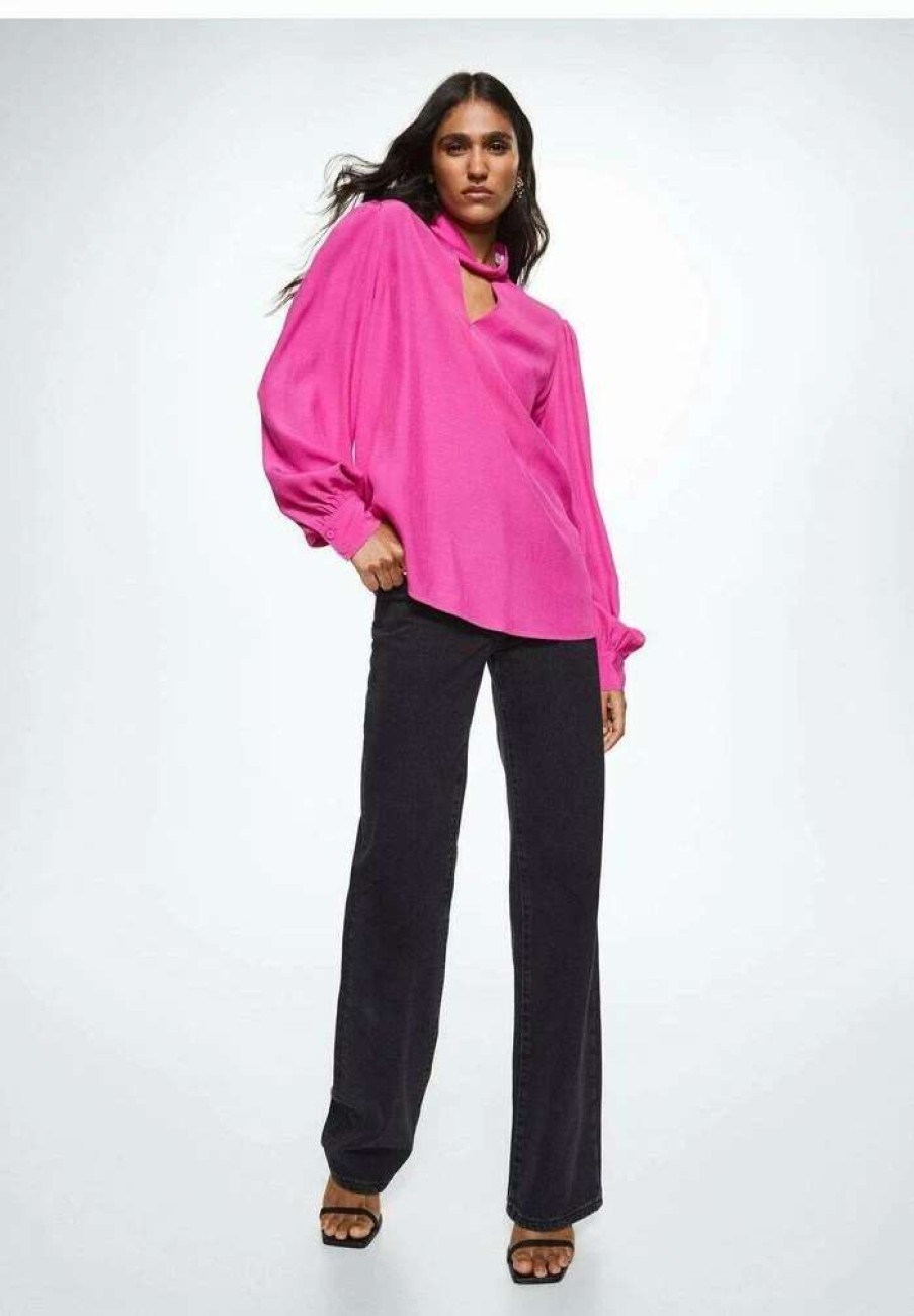 Clothing * | Mango Carolin A Blouse Fuchsia