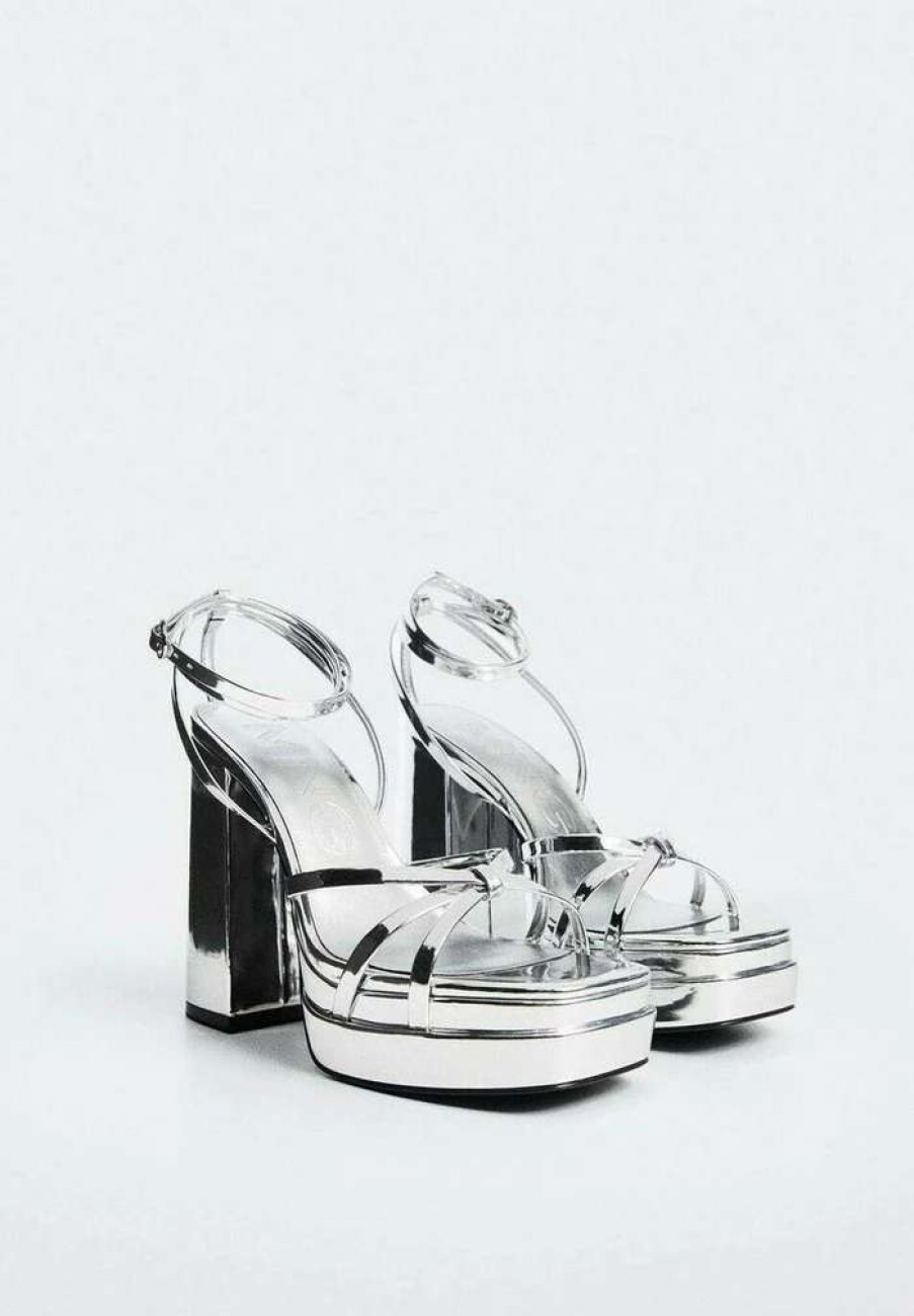 Shoe * | Mango Vega High Heeled Sandals Silber