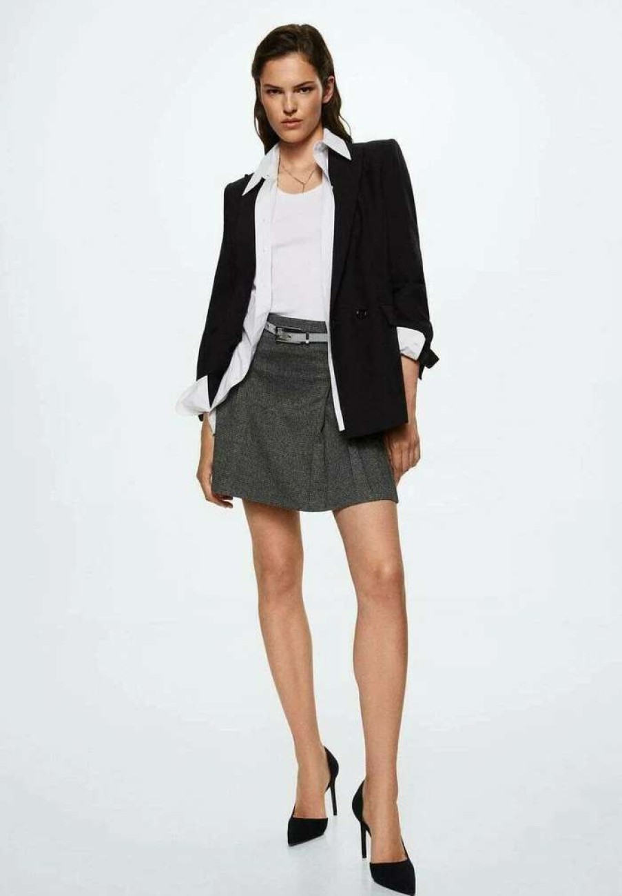 Clothing * | Mango Grunge A-Line Skirt Gris