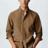 Clothing * | Mango Duroi Shirt Tobacco Braun