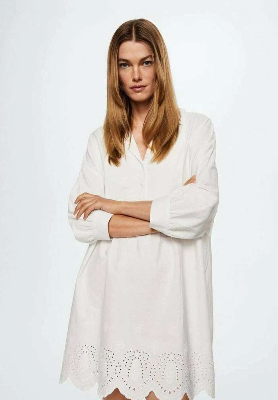 Clothing * | Mango Khan H Shirt Dress Blanc