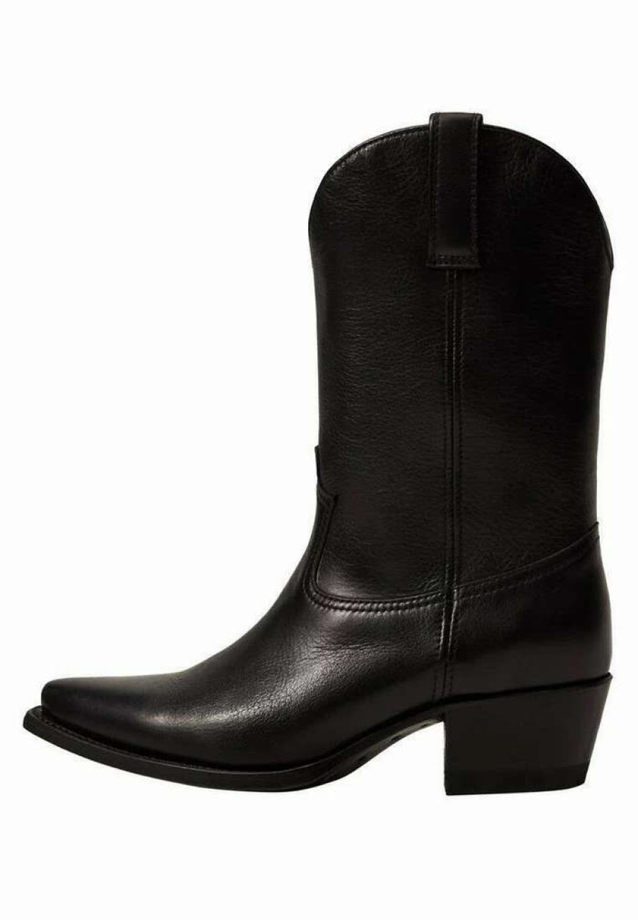 Shoe * | Mango Cowboy/Biker Ankle Boot Black