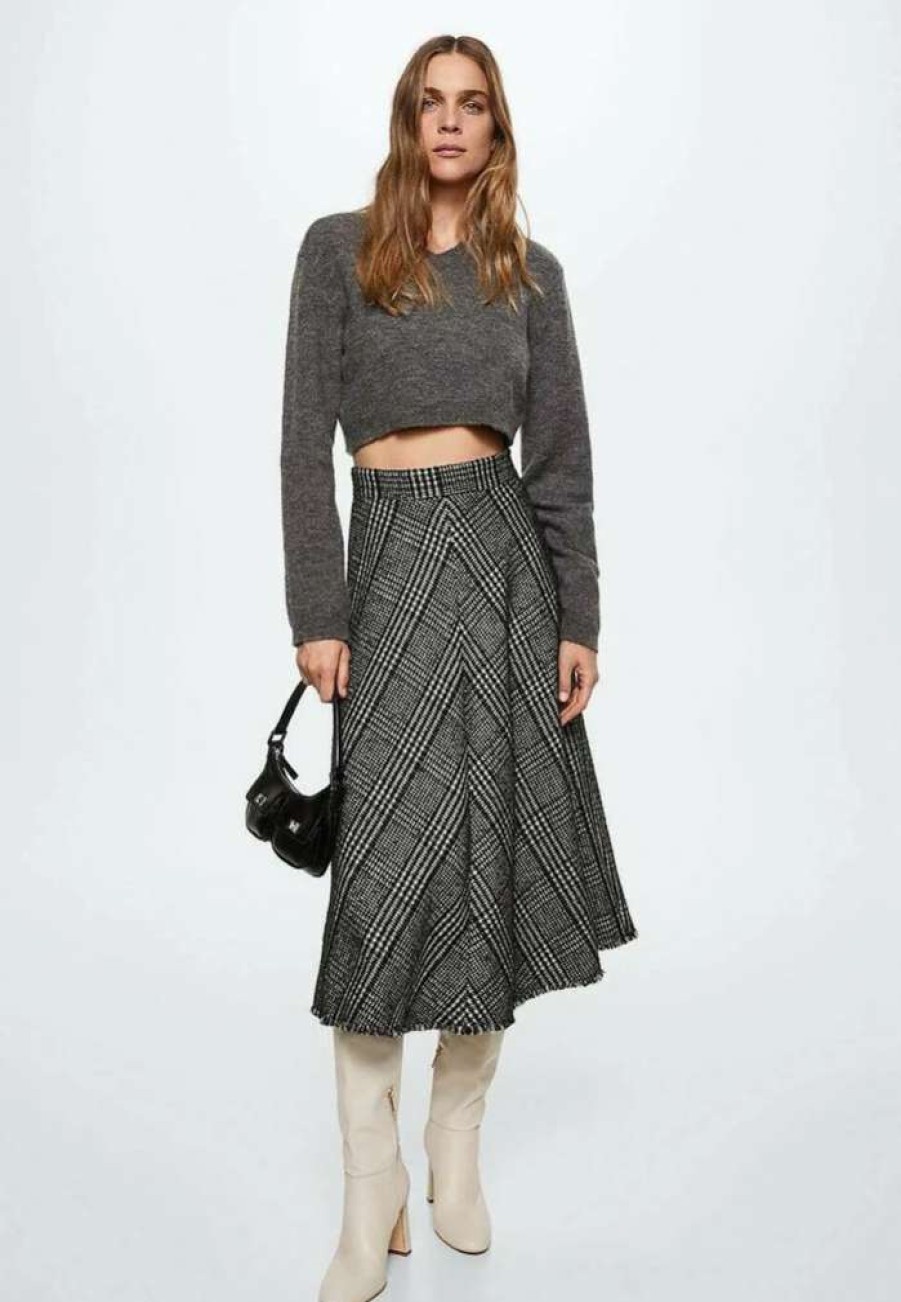 Clothing * | Mango A-Line Skirt Szary