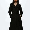 Clothing * | Mango Sirenita Classic Coat Zwart