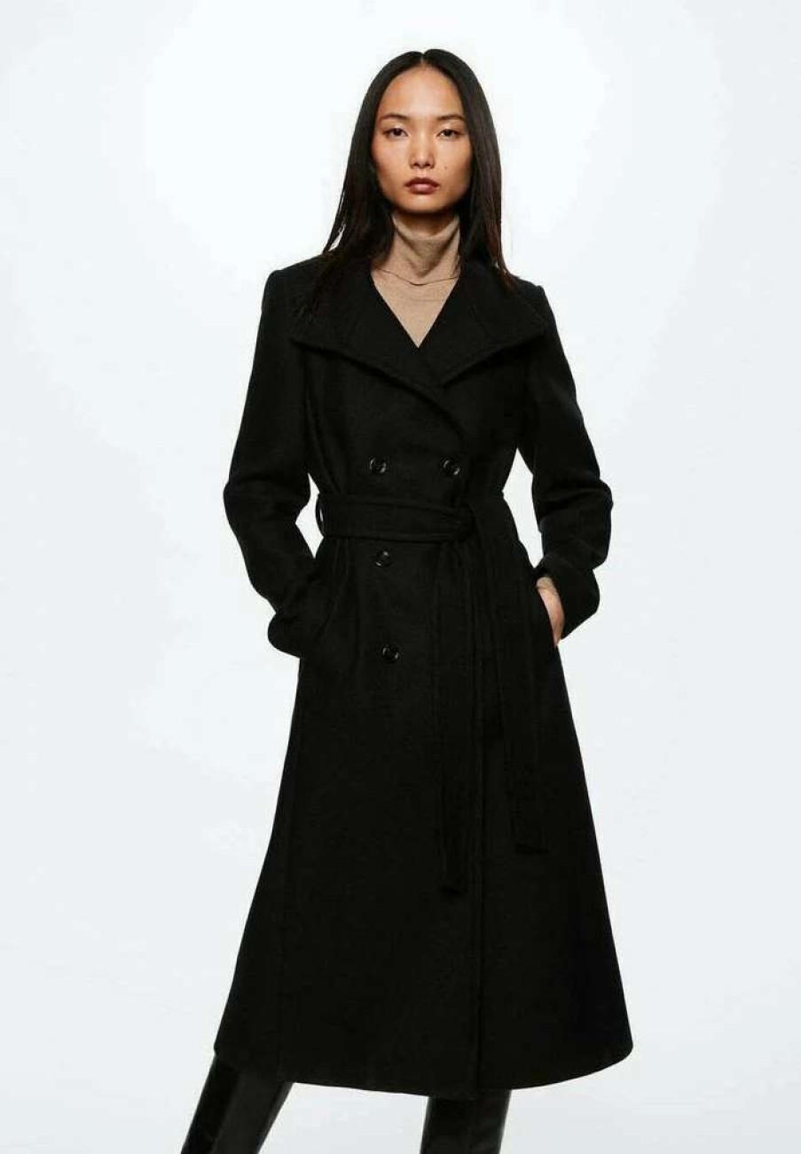 Clothing * | Mango Sirenita Classic Coat Zwart