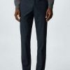 Clothing * | Mango Brest Trousers Bleu Marine Fonce