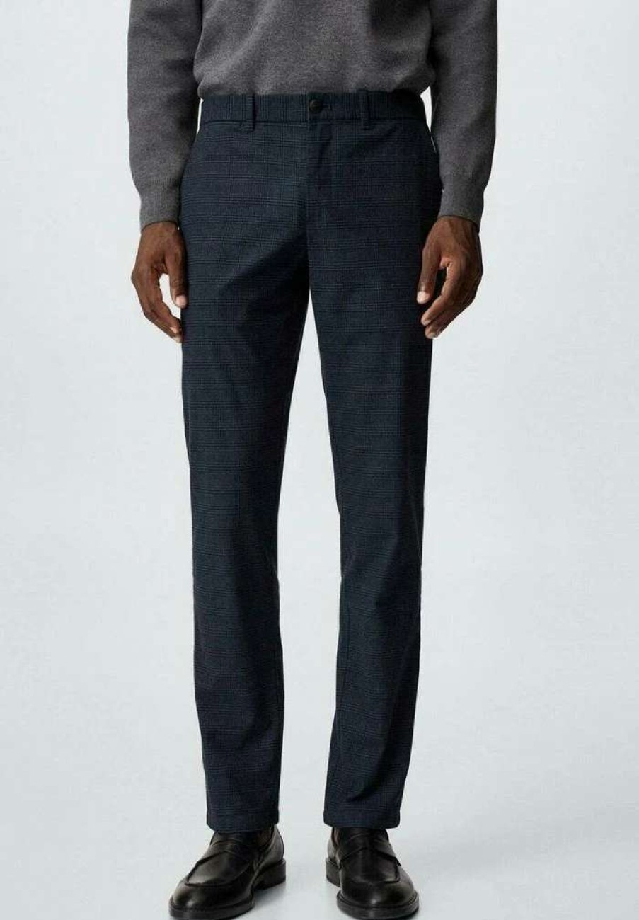 Clothing * | Mango Brest Trousers Bleu Marine Fonce