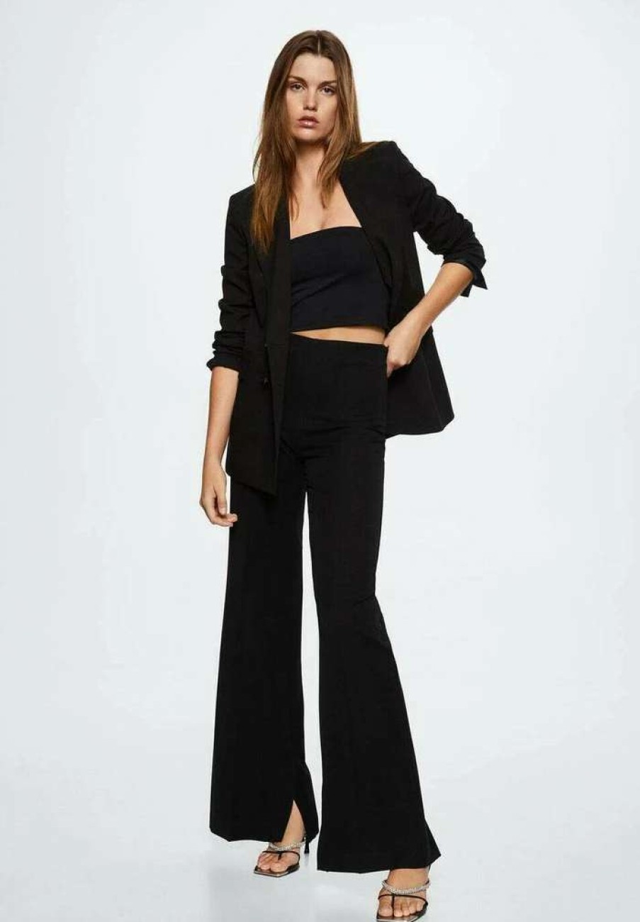 Clothing * | Mango Planito Trousers Noir