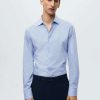 Clothing * | Mango Begur Formal Shirt Bleu Ciel