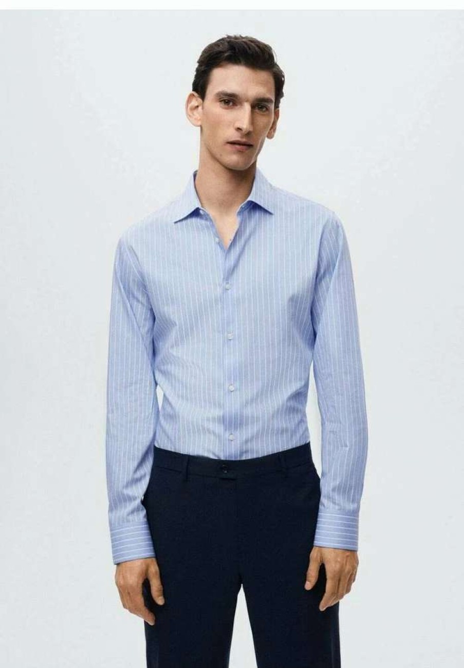 Clothing * | Mango Begur Formal Shirt Bleu Ciel