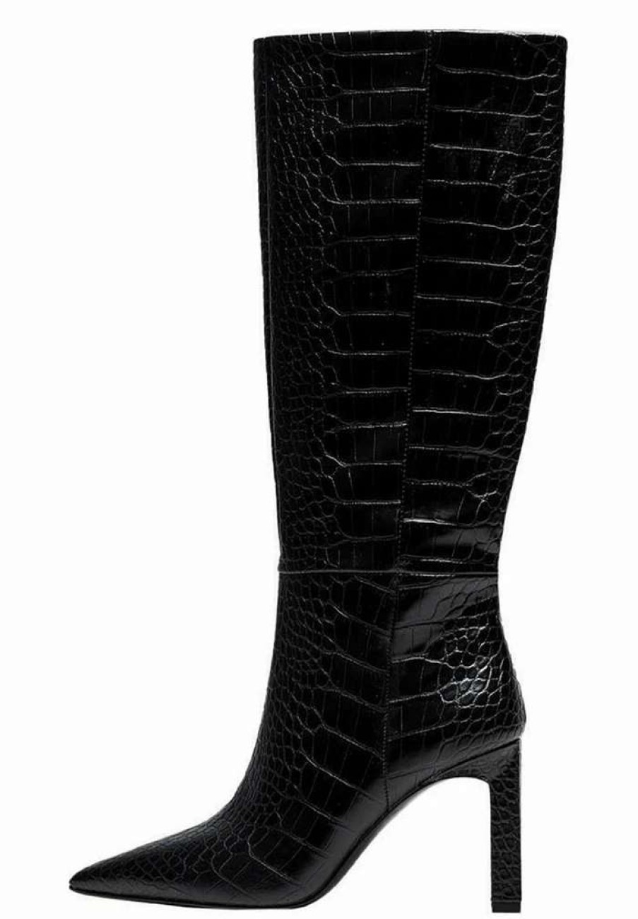 Shoe * | Mango Daily High Heeled Boots Zwart