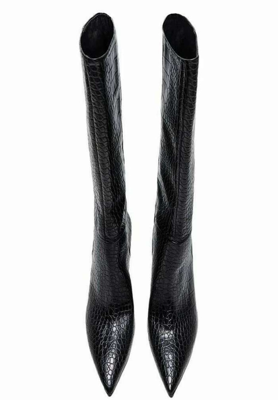 Shoe * | Mango Daily High Heeled Boots Zwart