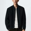 Clothing * | Mango Normand Bomber Jacket Dunkles Marineblau