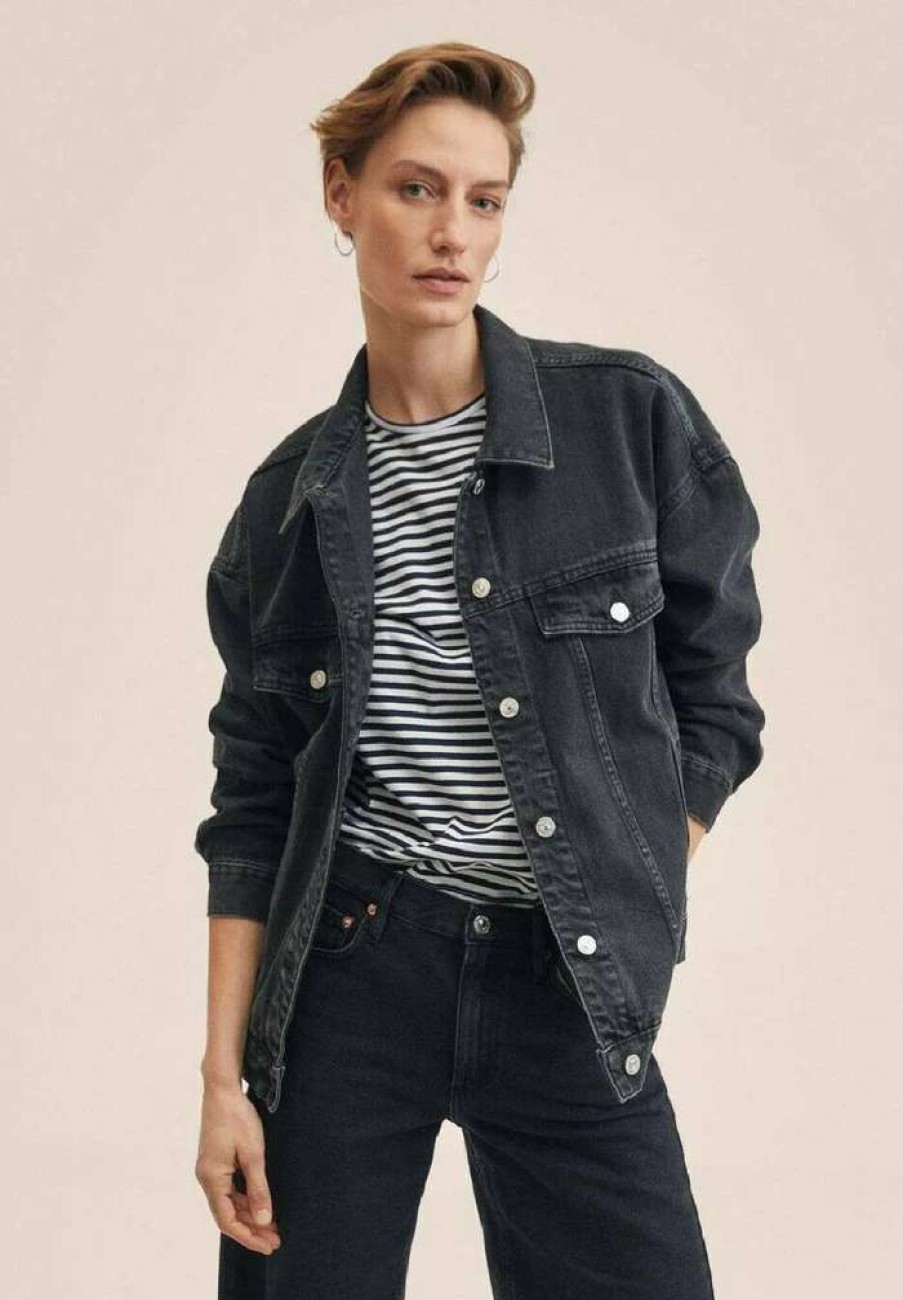 Clothing * | Mango Denim Jacket Black Denim