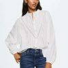 Clothing * | Mango Aura Button-Down Blouse Gebroken Wit