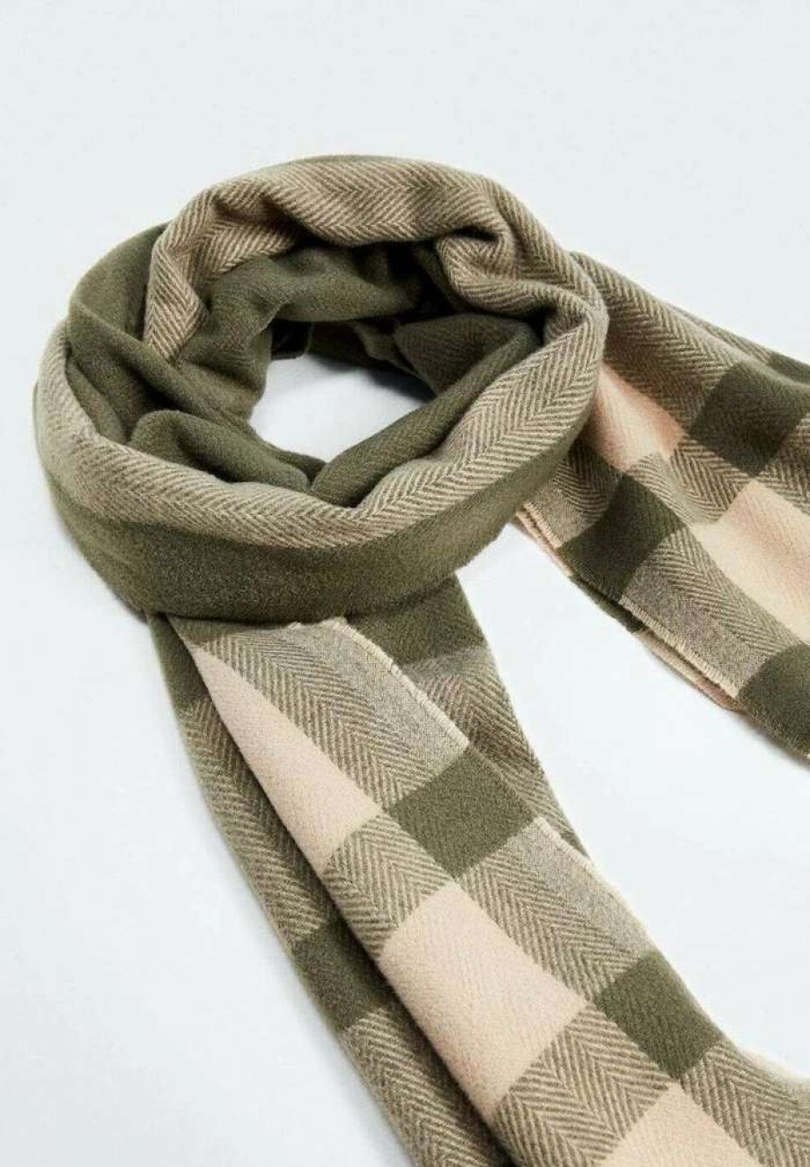 Accessoires * | Mango Derby Scarf Kaki