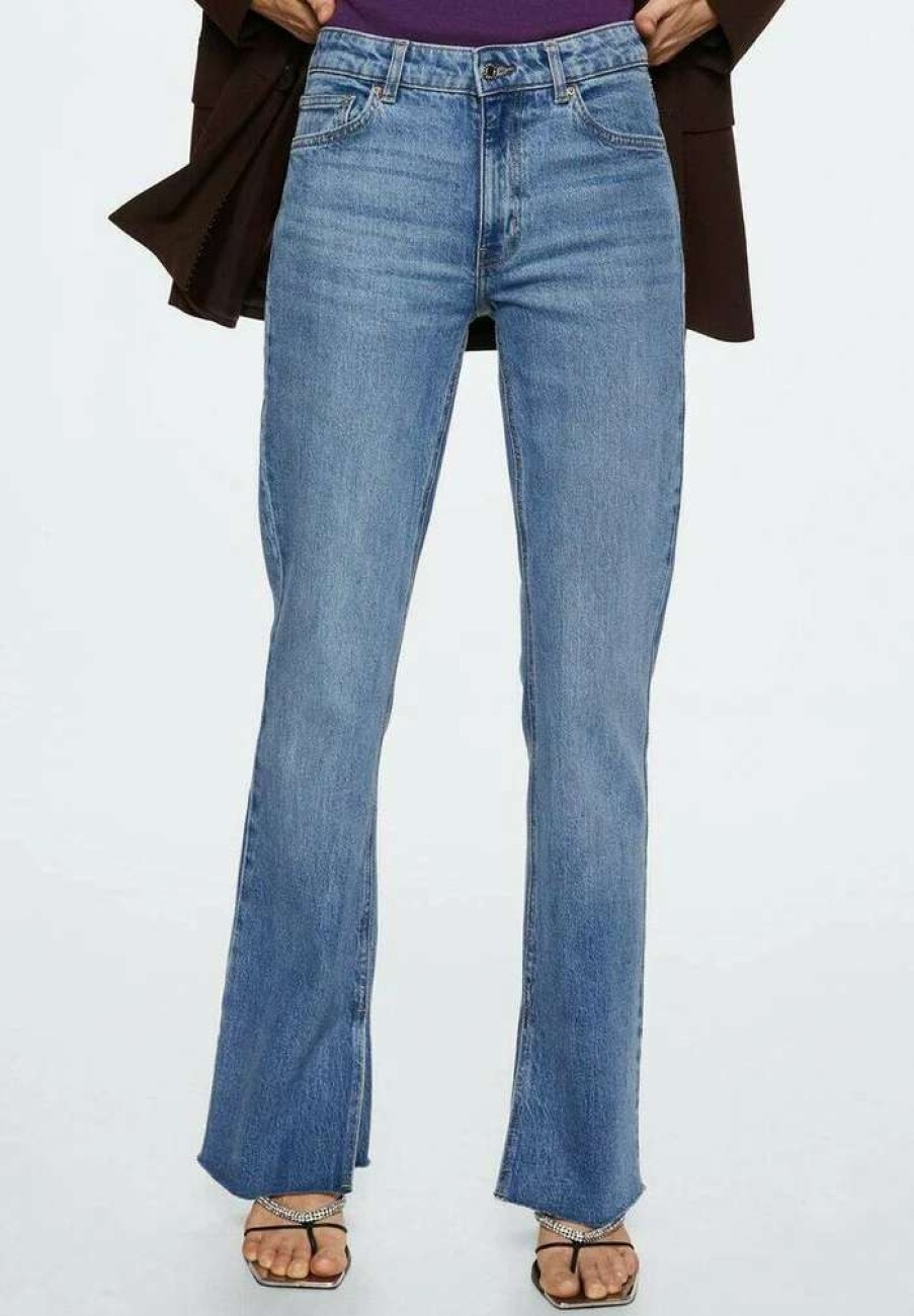 Clothing * | Mango Elle Flared Jeans Mittelblau