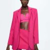 Clothing * | Mango Tina Short Coat Fuchsia