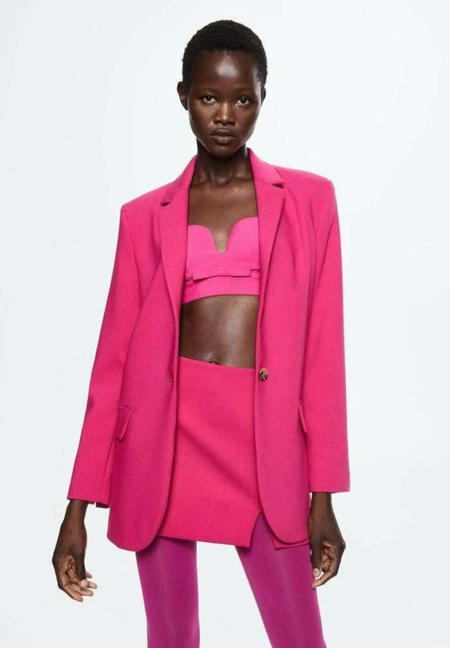 Clothing * | Mango Tina Short Coat Fuchsia