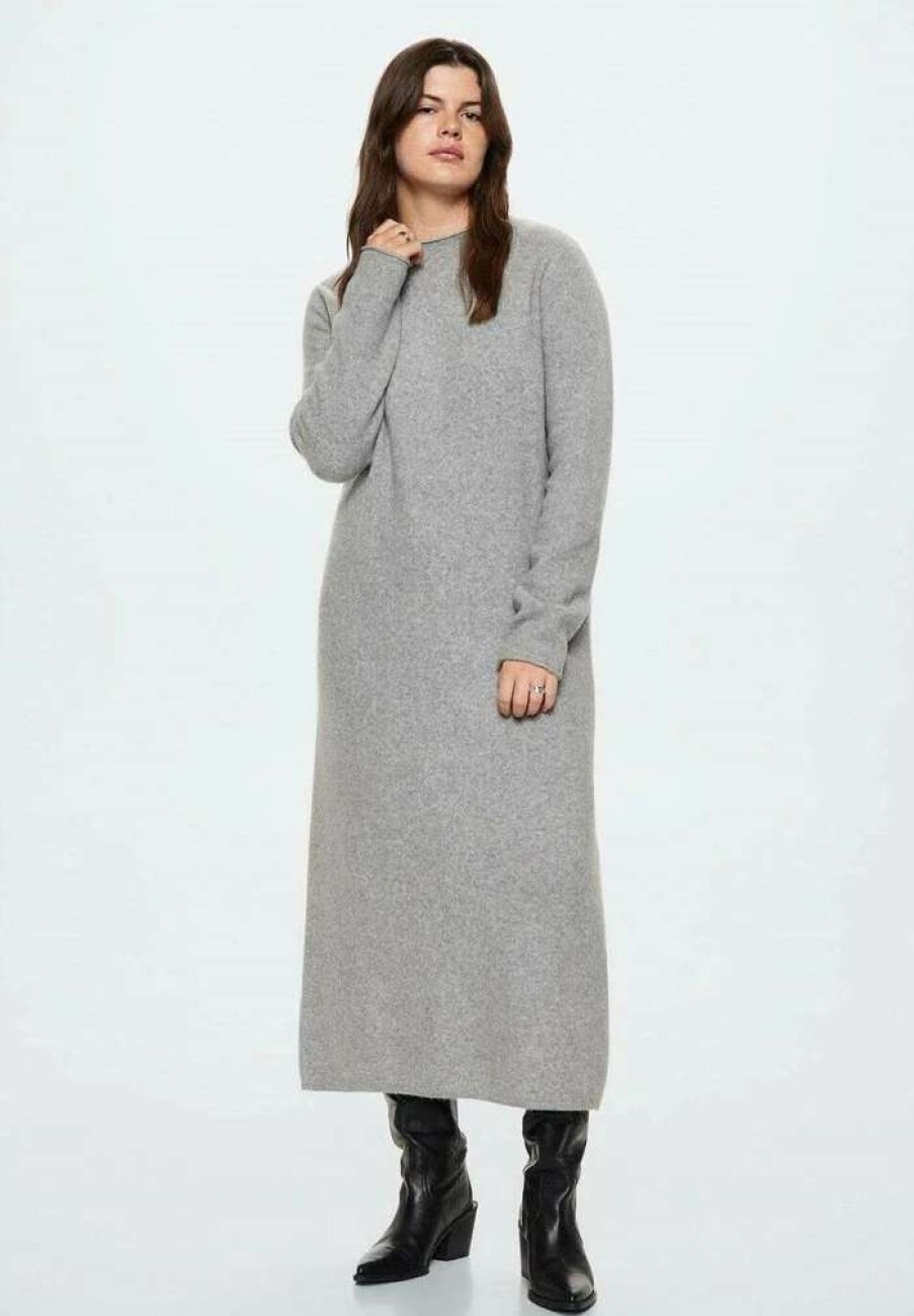 Clothing * | Mango Seeds Jumper Dress Gris Chine Moyen