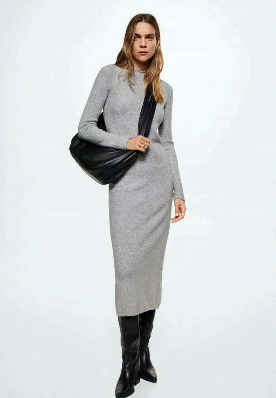 Clothing * | Mango Seeds Jumper Dress Gris Chine Moyen