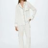 Nightwear * | Mango Calma Pyjama Top Off White