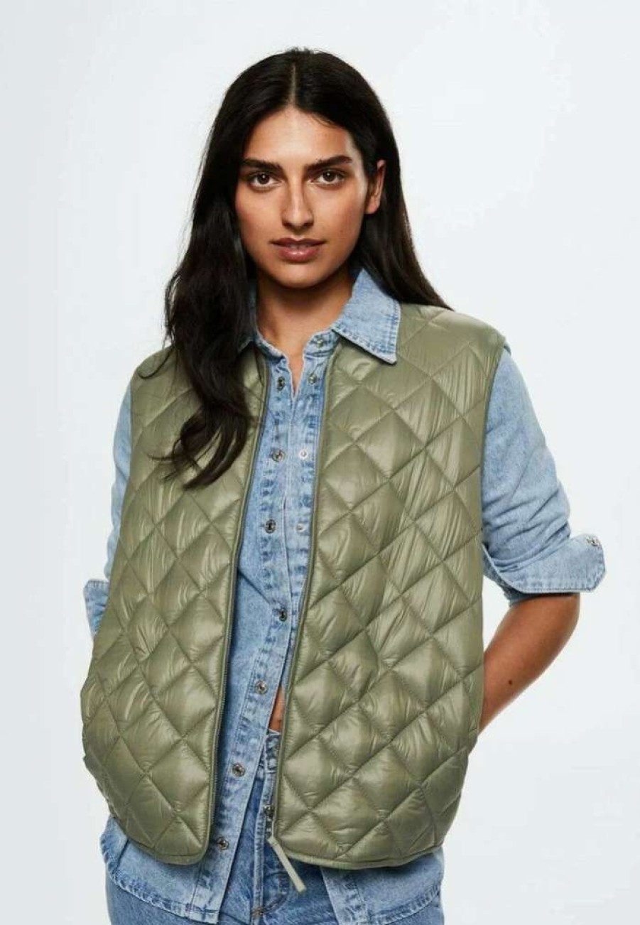 Clothing * | Mango Bang Waistcoat Minzgrun