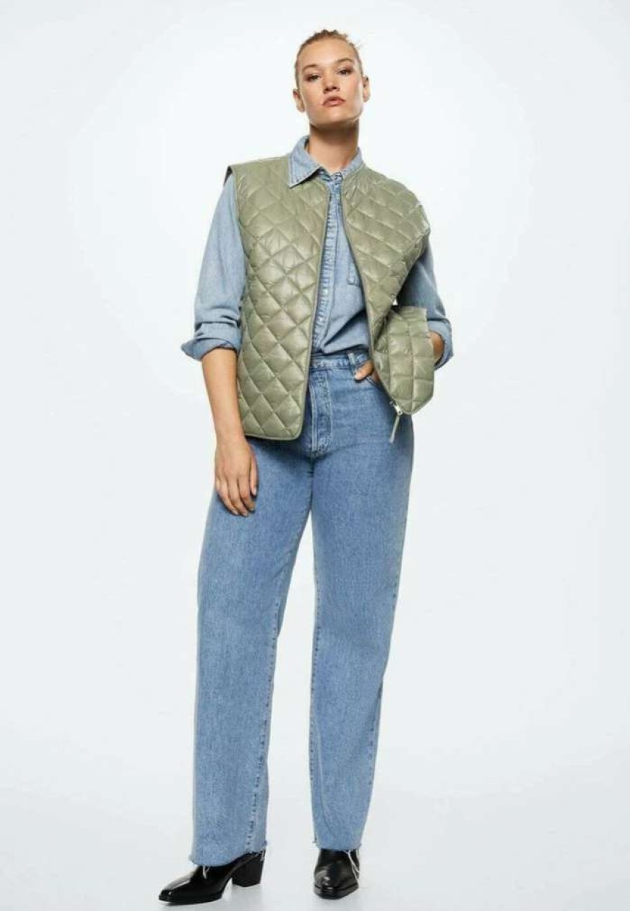 Clothing * | Mango Bang Waistcoat Minzgrun