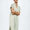 Clothing * | Mango Day Dress Vert Pastel