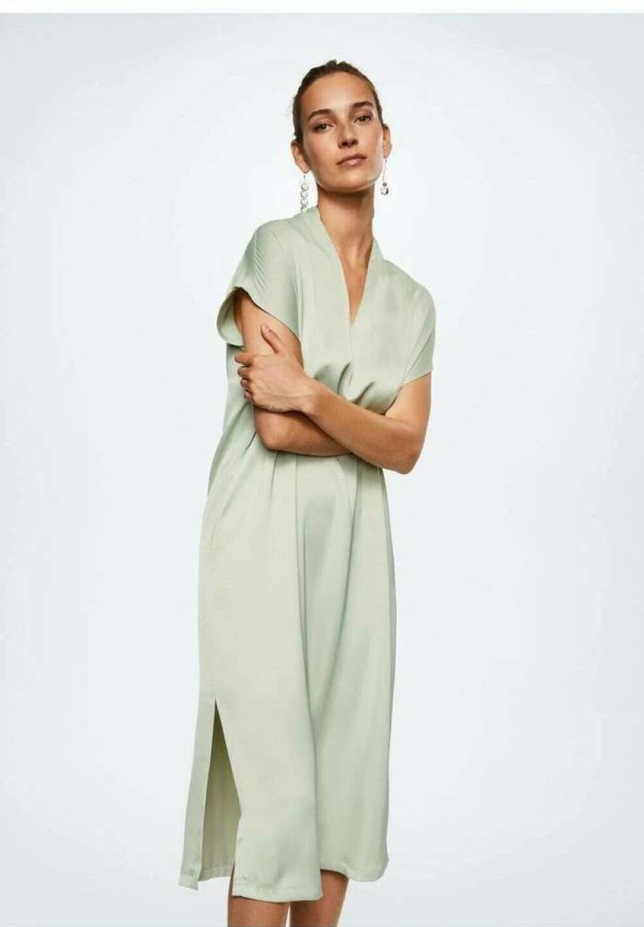 Clothing * | Mango Day Dress Vert Pastel