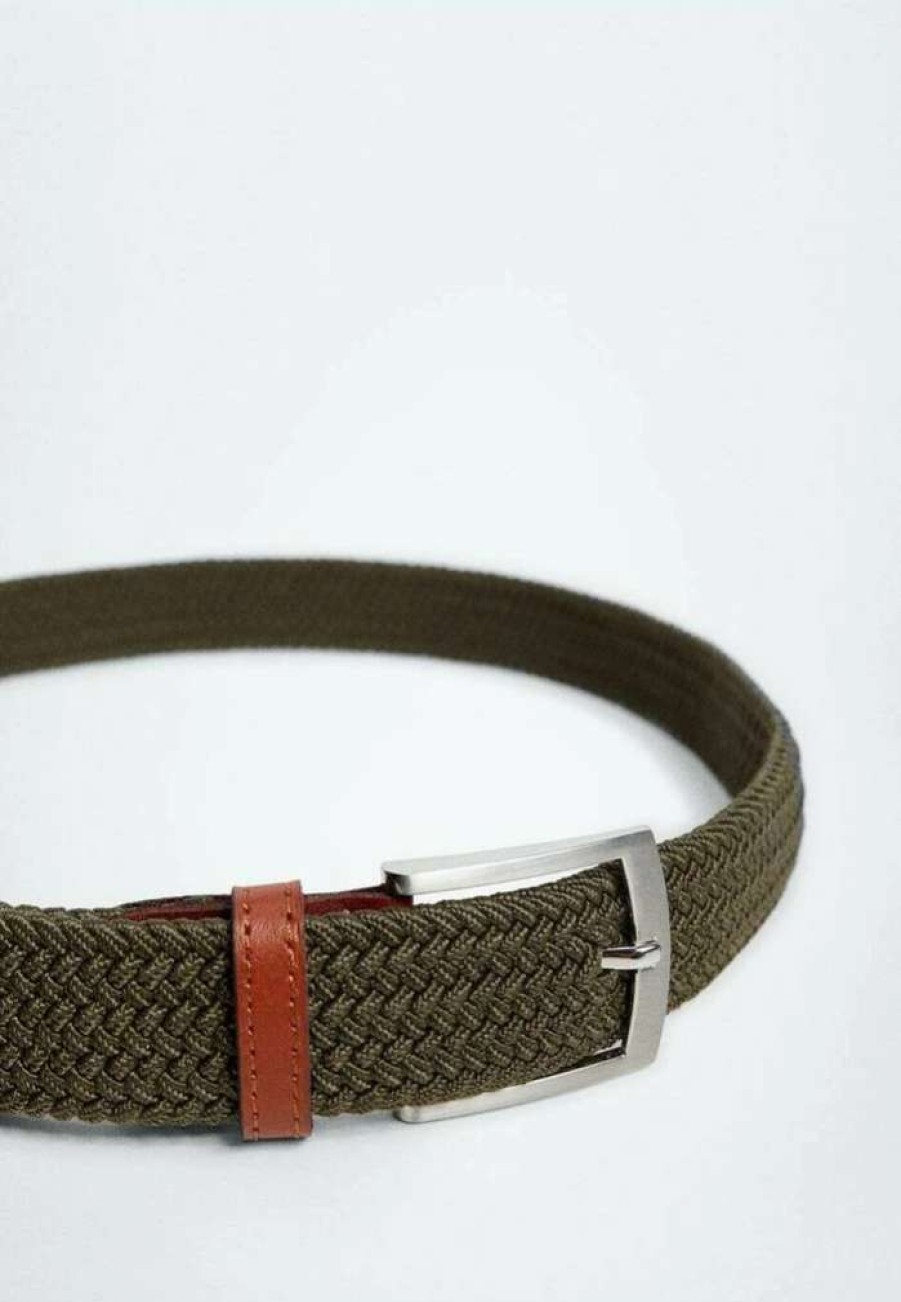 Accessoires * | Mango Elastic Belt Khaki